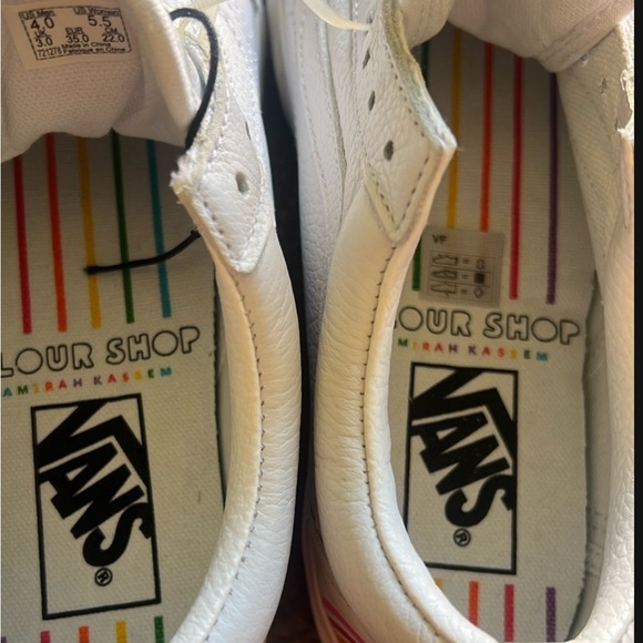 NWOT Vans White Rainbow Slip-On Shoes - Picture 4 of 6